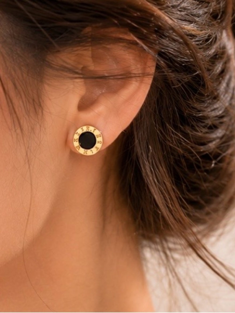 Gold Roman Stud Earrings